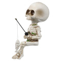 Resin skeleton fisherman aquarium skull ornament for fish tank and Halloween home decor