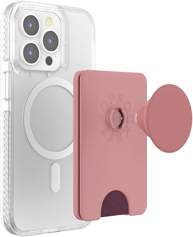 PopGrip wallet for MagSafe in clay – 3-card holder, kickstand, wireless charging compatible