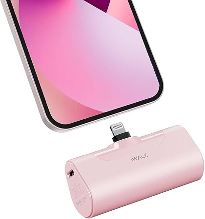 Mini capsule power bank in pink with rotating plug available in 3500mAh 5000mAh and 10000mAh