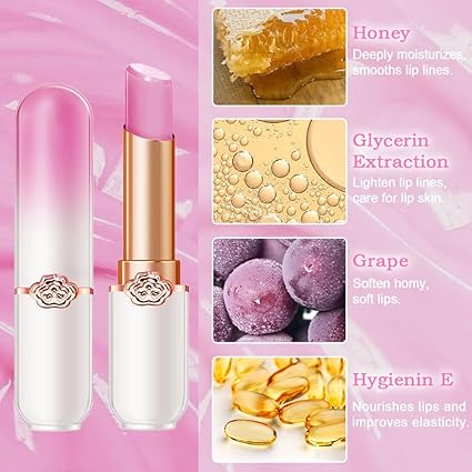 Grape color shift moisturizing lipstick – temperature-sensitive, waterproof & hydrating lip balm
