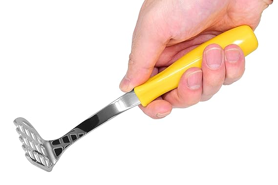 SekiCraft stainless steel compact masher – ergonomic handle, heat-resistant, perfect for potatoes & avocado