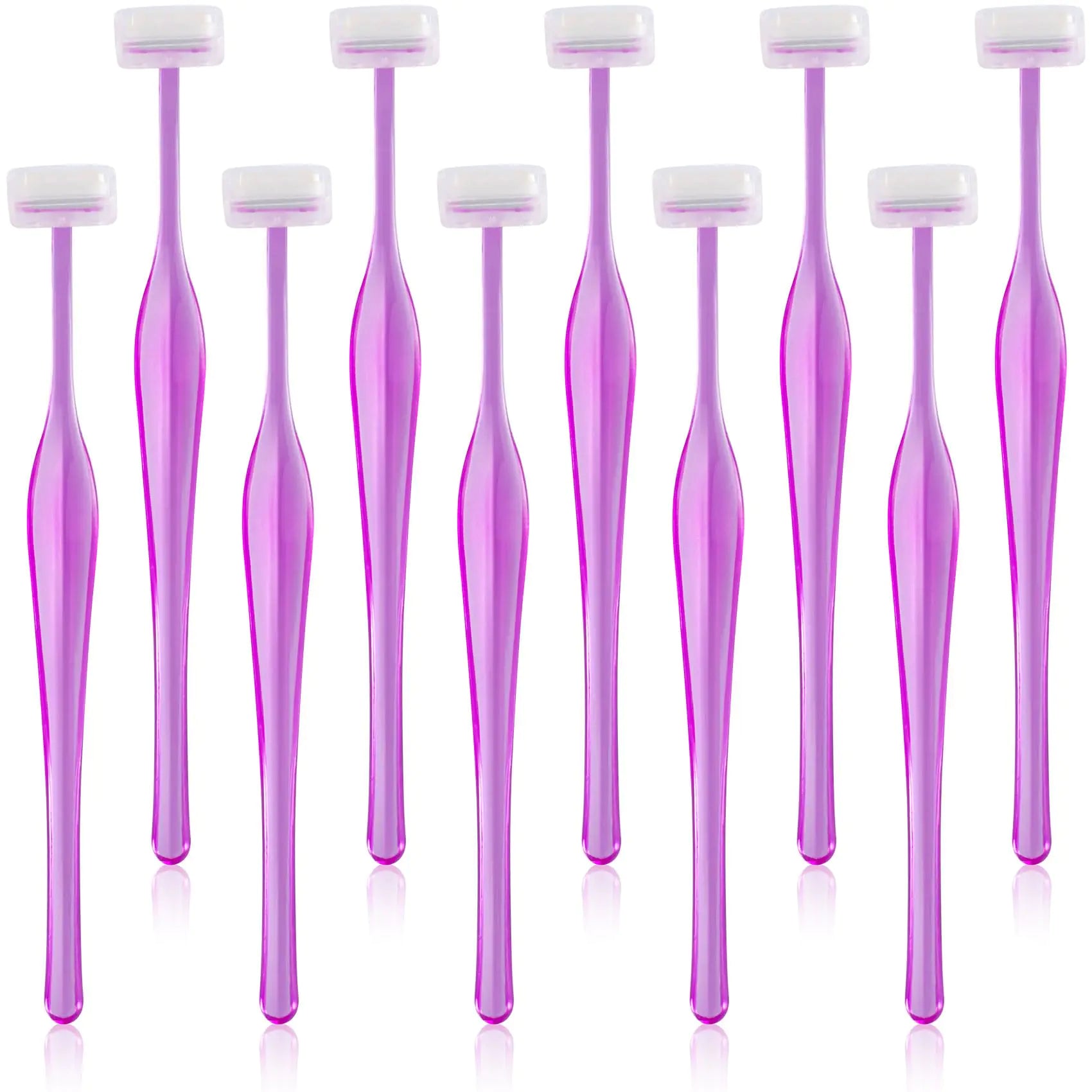 ANCIRS purple T-shape facial hair trimmer 10-pack for women eyebrow and lip hair removal