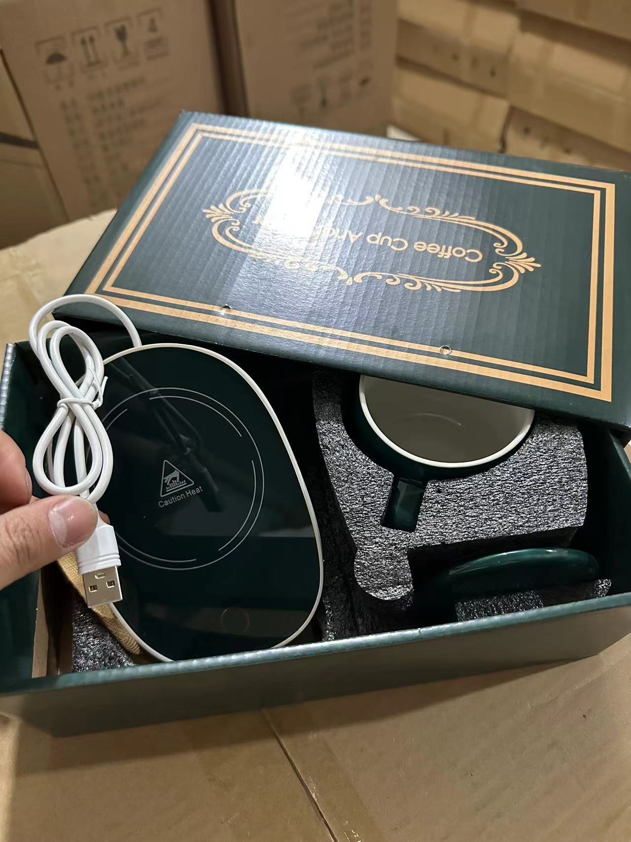 New Warm Cup 55°C Constant Temperature Coffee Cup Automatic Cup Hot Milk Gift Box Set Insulated Ceramic Cup
