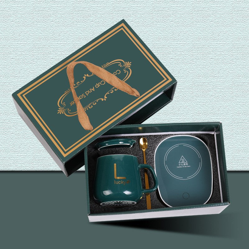 New Warm Cup 55°C Constant Temperature Coffee Cup Automatic Cup Hot Milk Gift Box Set Insulated Ceramic Cup