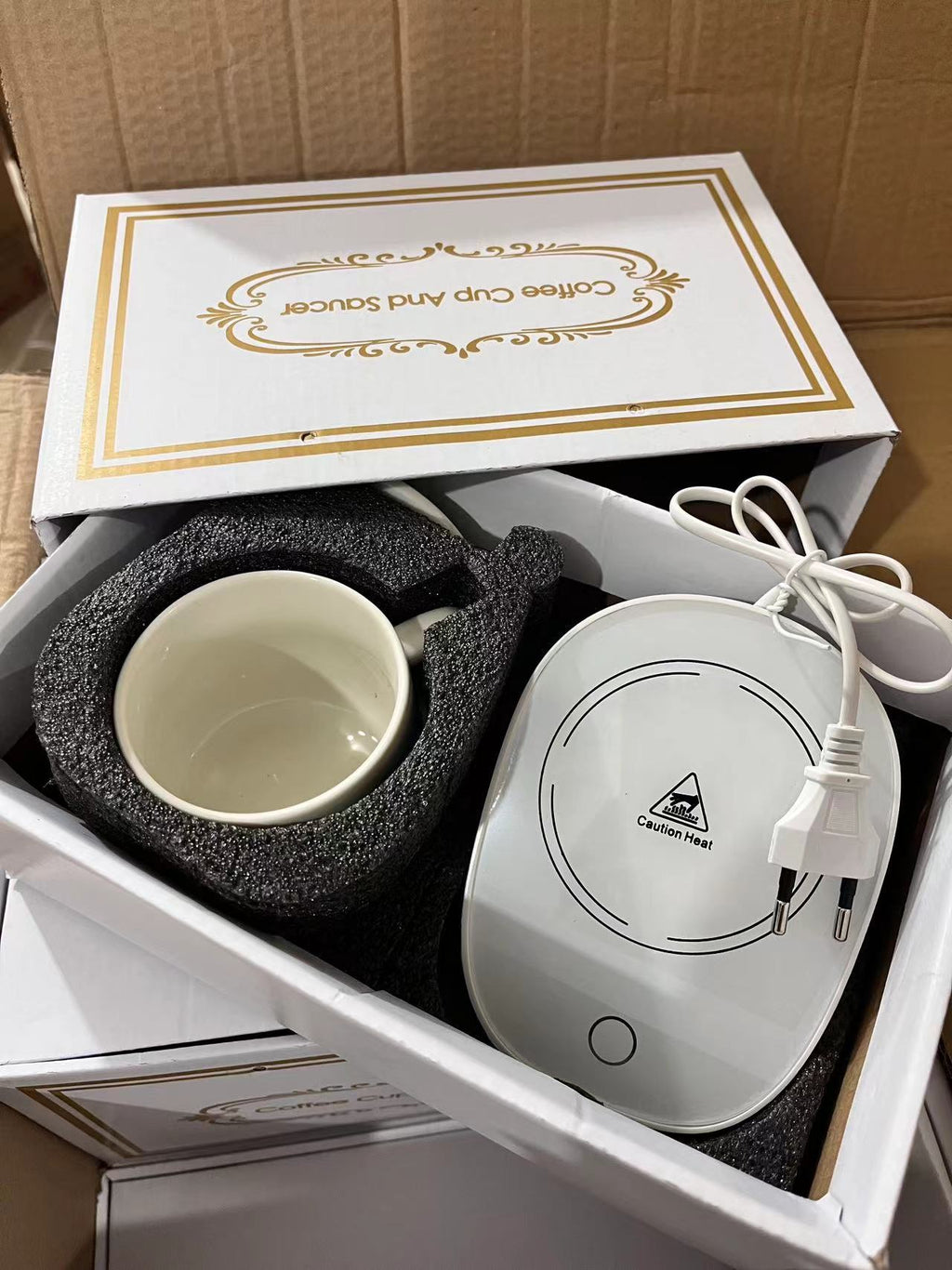 New Warm Cup 55°C Constant Temperature Coffee Cup Automatic Cup Hot Milk Gift Box Set Insulated Ceramic Cup