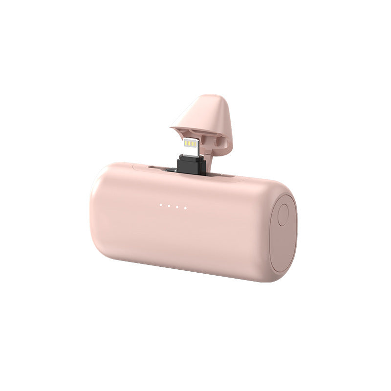 Mini capsule power bank in pink with rotating plug available in 3500mAh 5000mAh and 10000mAh