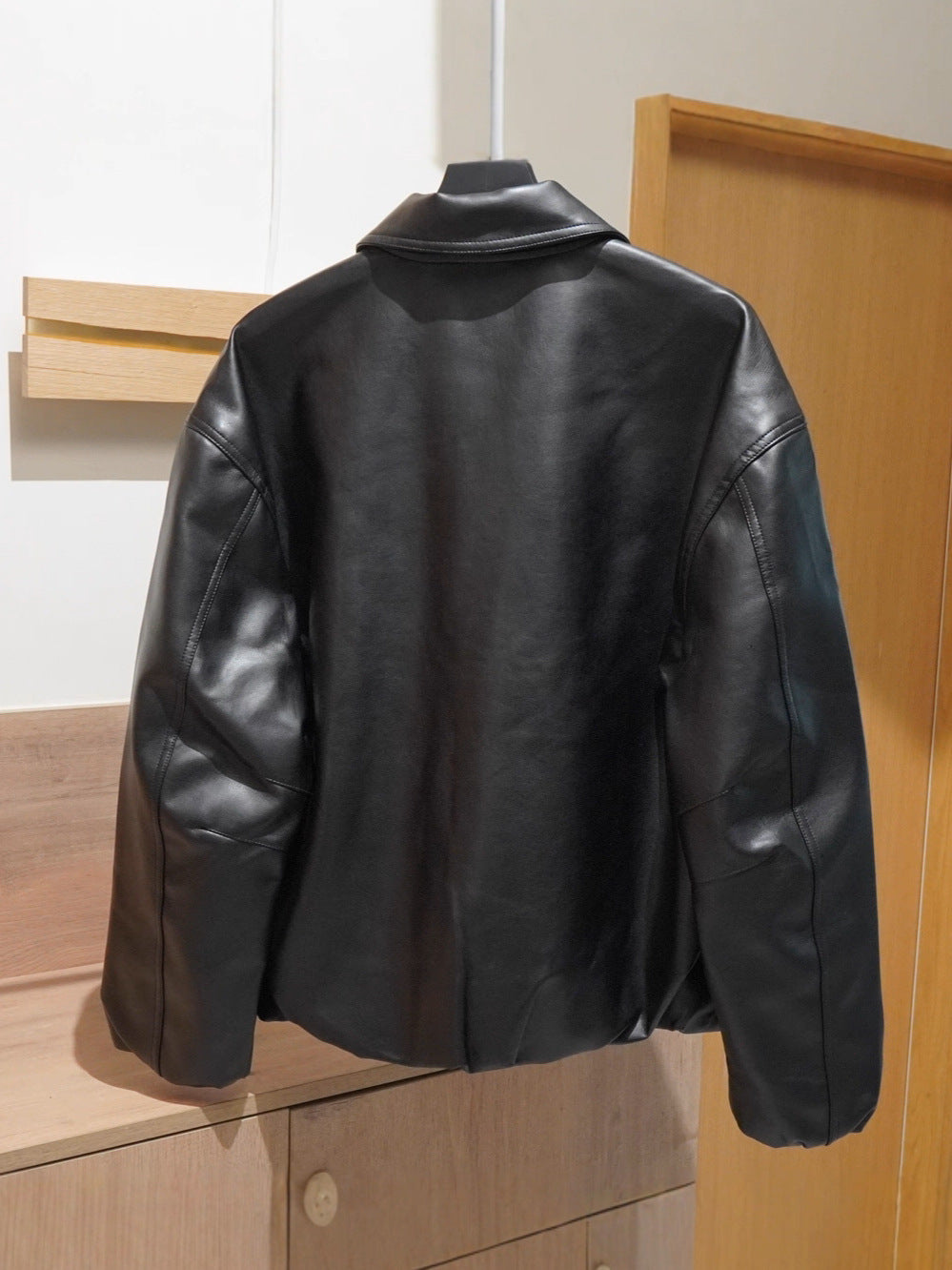 Original European And American Men's Wholesale Black Lapel Loose Version Jacket Pu Imitation Leather Jacket Leather Jacket
