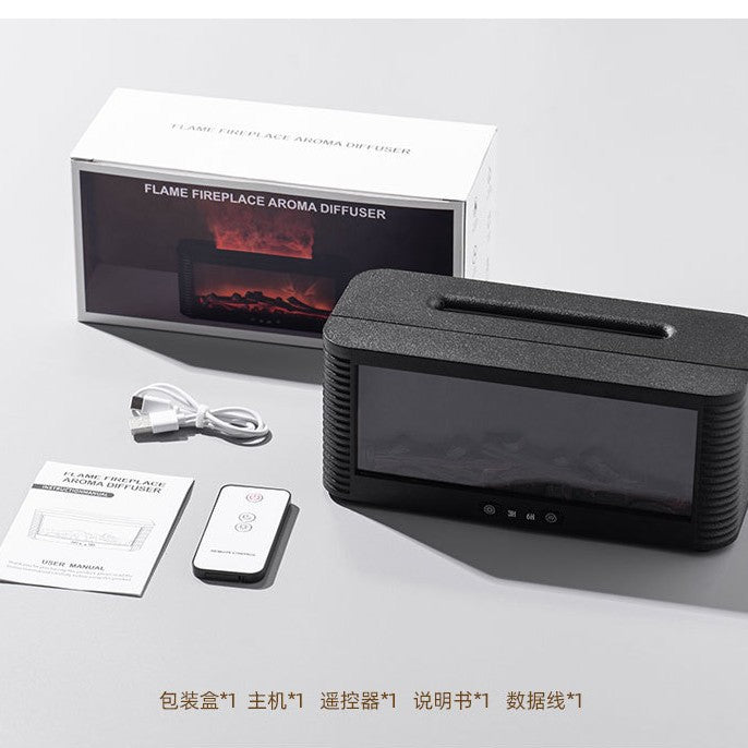 Cross-Border Fireplace Simulated Flame Aromatherapy Machine 5V Colorful Led Household Essential Oil Automatic Fragrance Machine Diffuser Humidifier