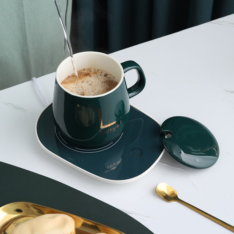 New Warm Cup 55°C Constant Temperature Coffee Cup Automatic Cup Hot Milk Gift Box Set Insulated Ceramic Cup