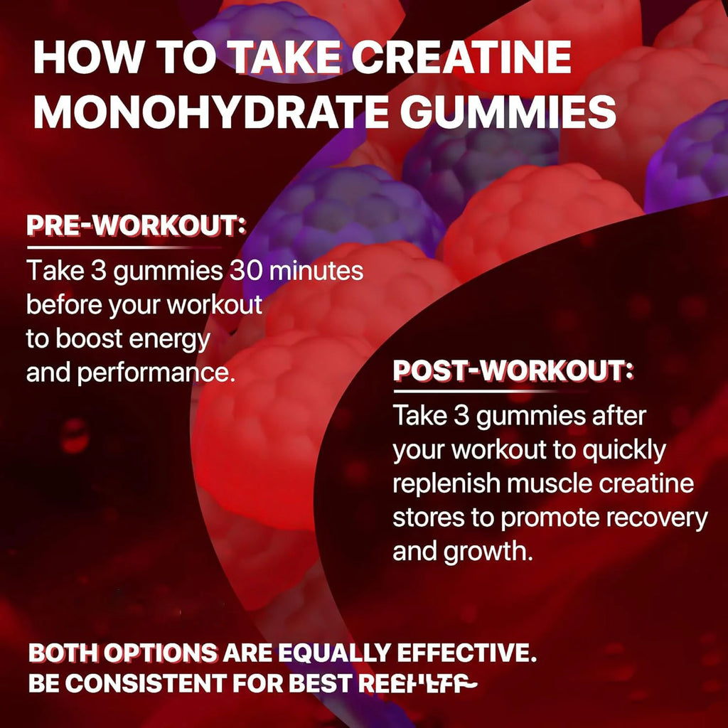 Muscle Boost creatine gummies 120 pieces for energy endurance and muscle recovery
