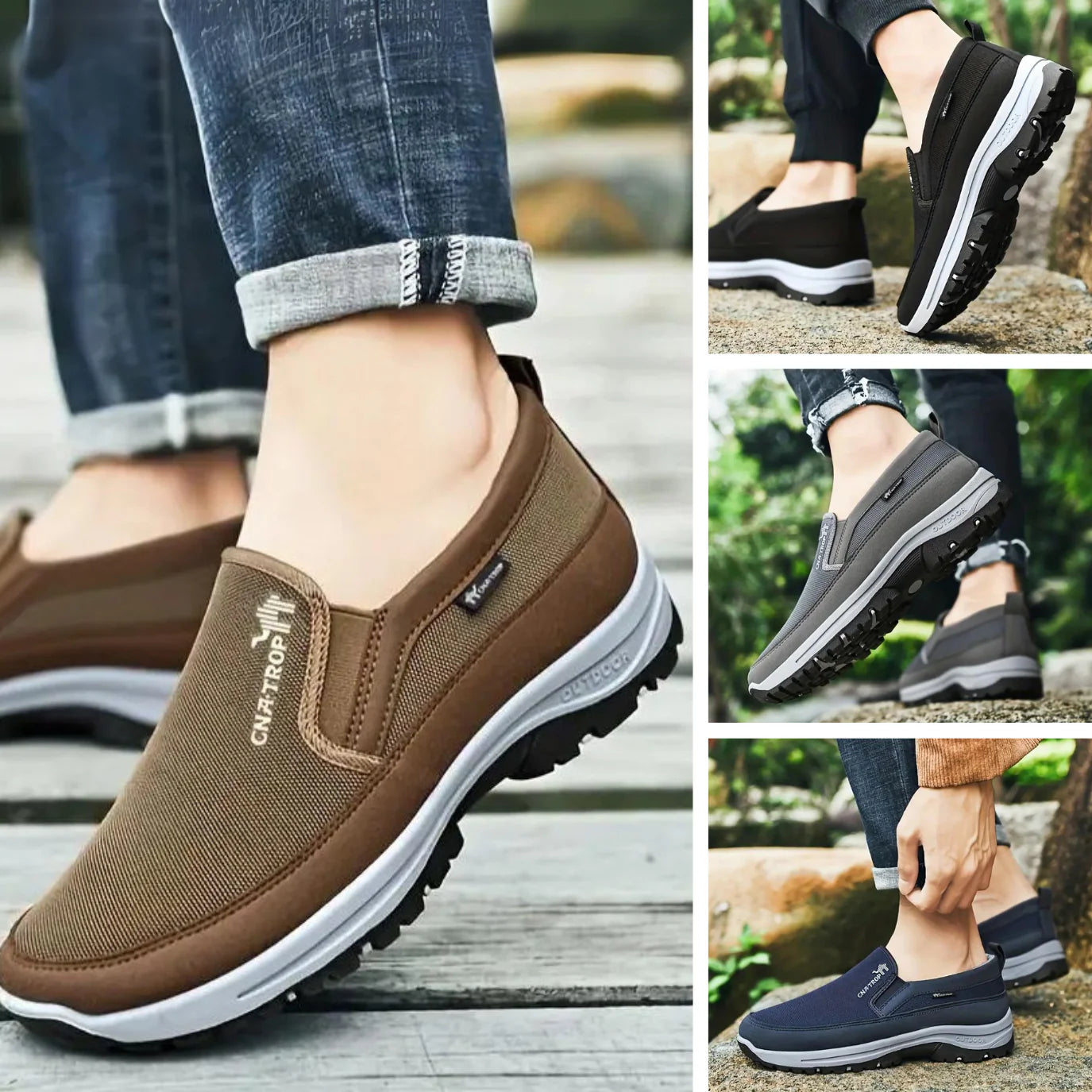 Men's flex fit orthopedic loafers – wide fit, arch support, breathable & non-slip sole
