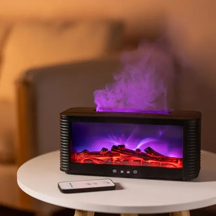 Cross-Border Fireplace Simulated Flame Aromatherapy Machine 5V Colorful Led Household Essential Oil Automatic Fragrance Machine Diffuser Humidifier