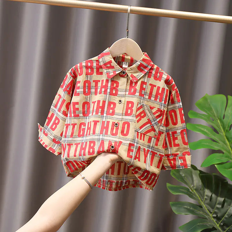 Stylish Red Shirt for Baby Boys in Western Style