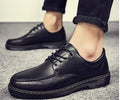 Mahya Men's Casual PU Leather Work Shoes in [Black] – round toe office shoes, EU size [39–44]
