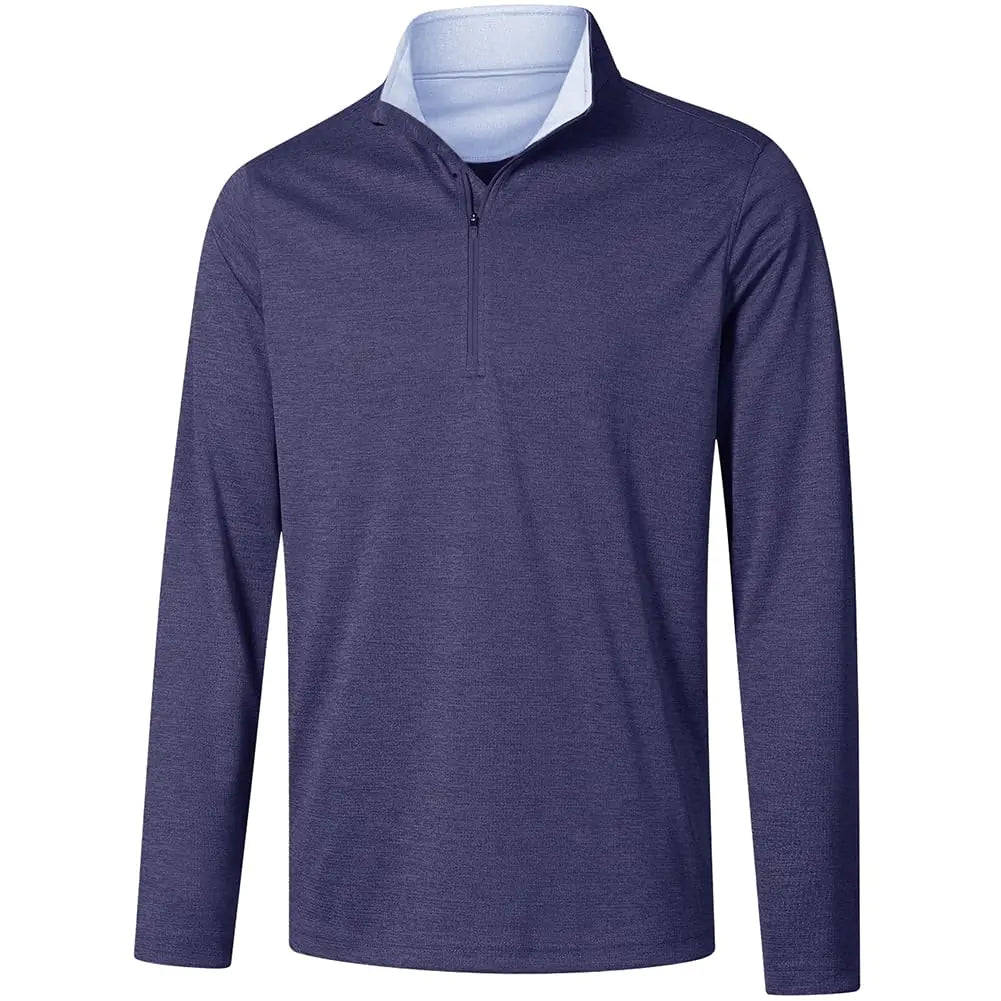 Venture UV Guard men's quarter-zip fishing shirt with UV protection and dri-fit fabric in navy