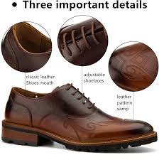 Meijiana men's brown Oxford dress shoes – lightweight breathable German-designed dress shoes