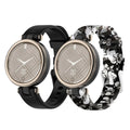 Garmin Lily floral silicone strap duo – adjustable, water-resistant, skin-friendly, floral & black bands