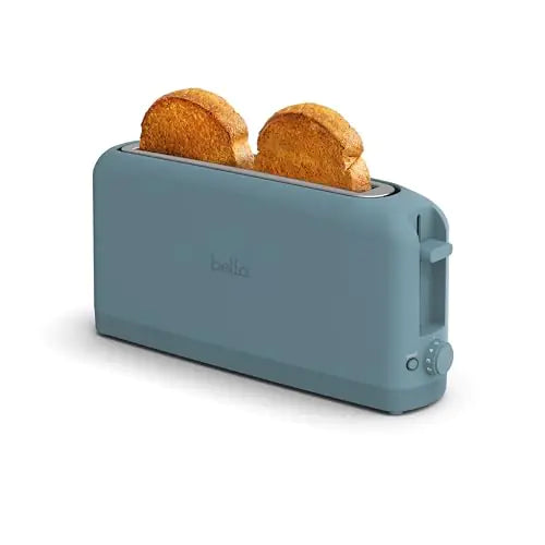 Bella Slim 2-slice toaster – 6-shade control, 900W, long slot for bagels & Texas toast, 4 colors