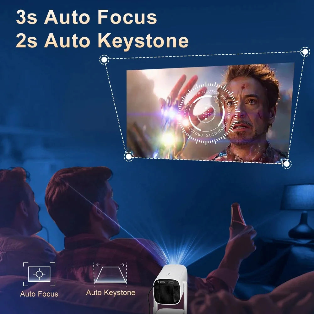 Portable 4K Android Projector with wireless connectivity