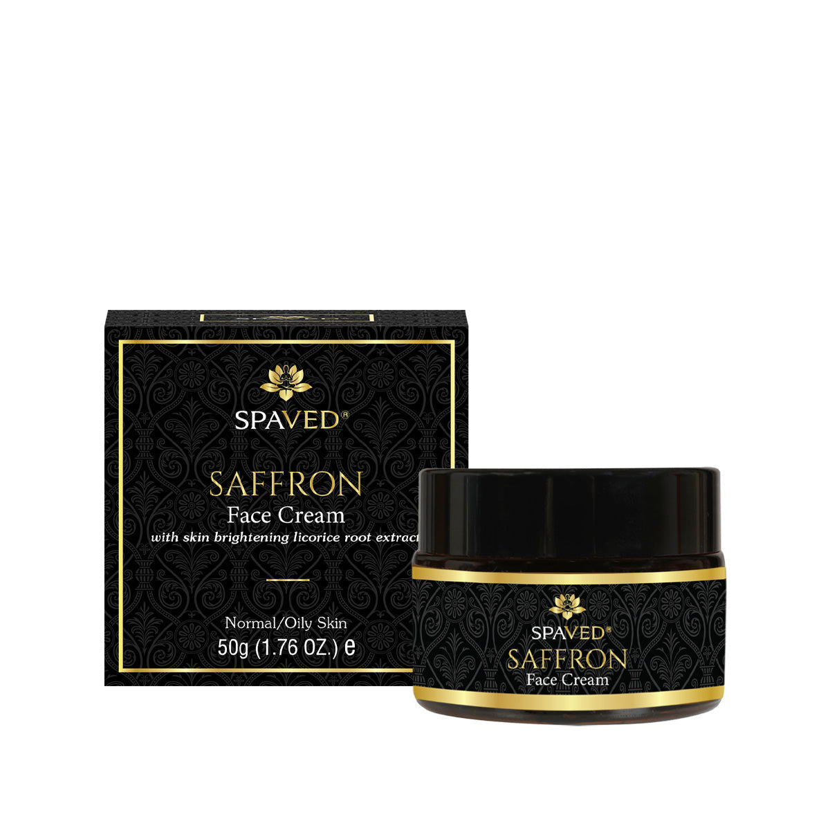 Paraben-free saffron moisturizer being applied for glowing brightened complexion