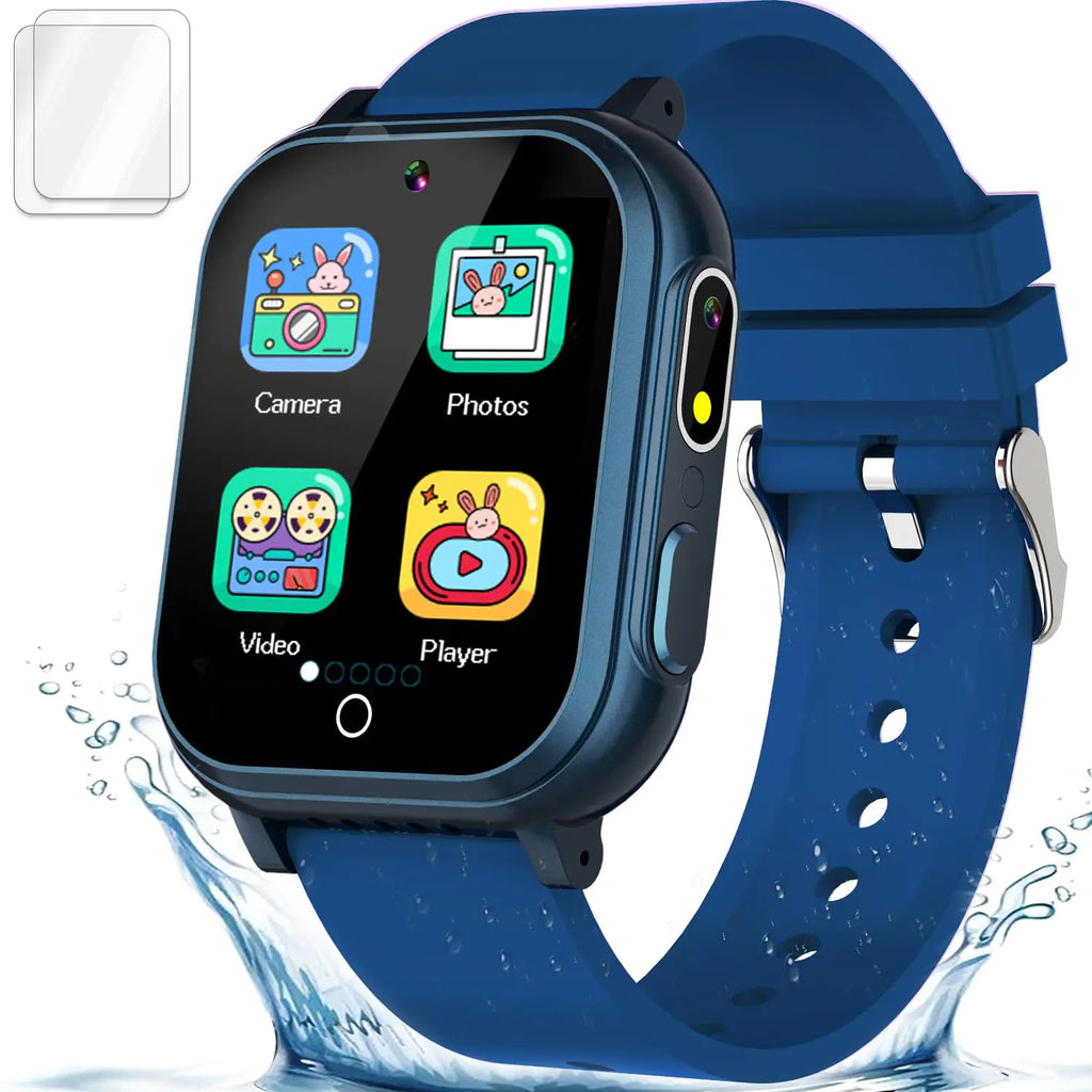 Mahya Kids Smartwatch Explorer in Blue – IP67 waterproof dual camera smartwatch for children ages 3–12