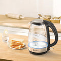 Brightown RapidHeat 1.7L electric kettle – 1500W, borosilicate glass, auto shut-off, British Strix thermostat