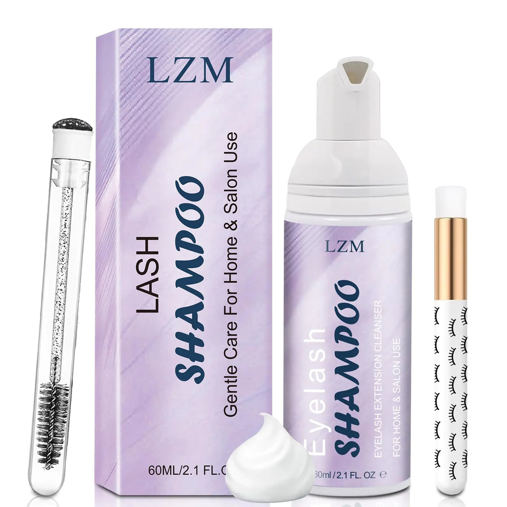 PureLash 3-in-1 eyelash extension kit with lash shampoo cleanser and aftercare products